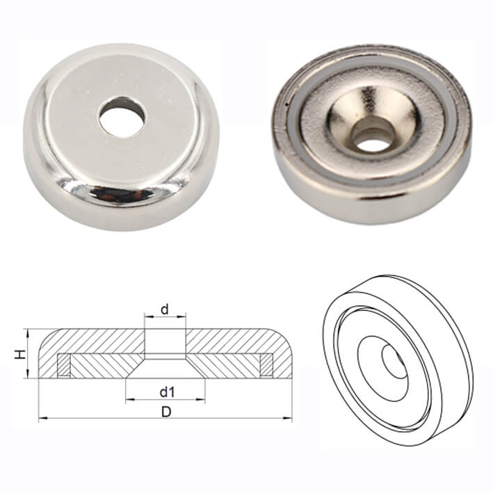 Neodymium pot magnet A series
